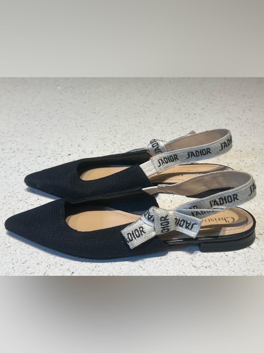 Christian Dior j’adior black slingback flats - Picture 3 of 9